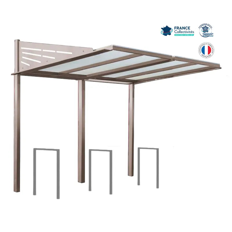 Pack abri vélos Conviviale + appuis au choix - 6 places Procity