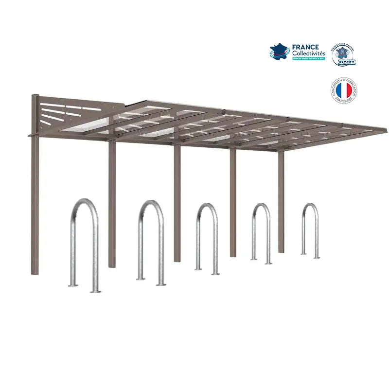 Pack abri vélos Conviviale + appuis au choix - 10 places Procity