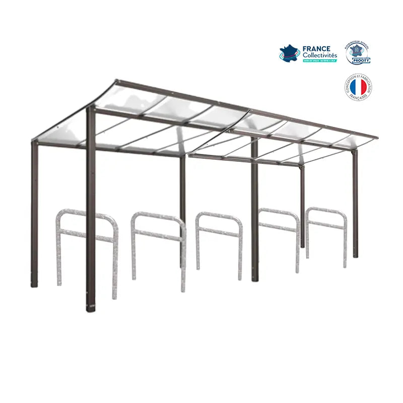 Pack abri vélos Modulo + appuis au choix - 10 places Procity
