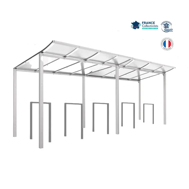 Pack abri vélos Modulo + appuis au choix - 10 places Procity