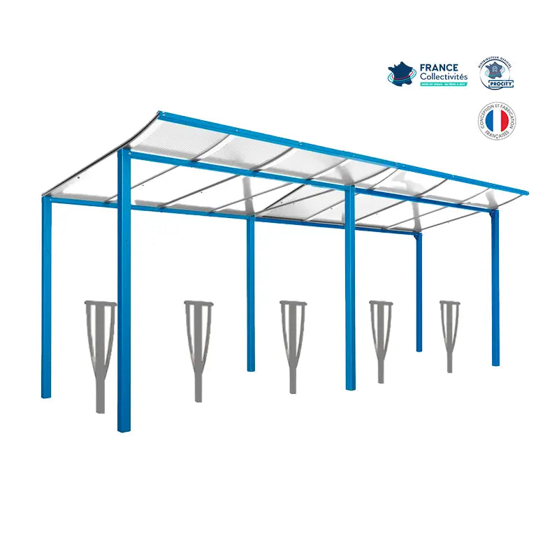 Pack abri vélos Modulo + appuis au choix - 10 places Procity