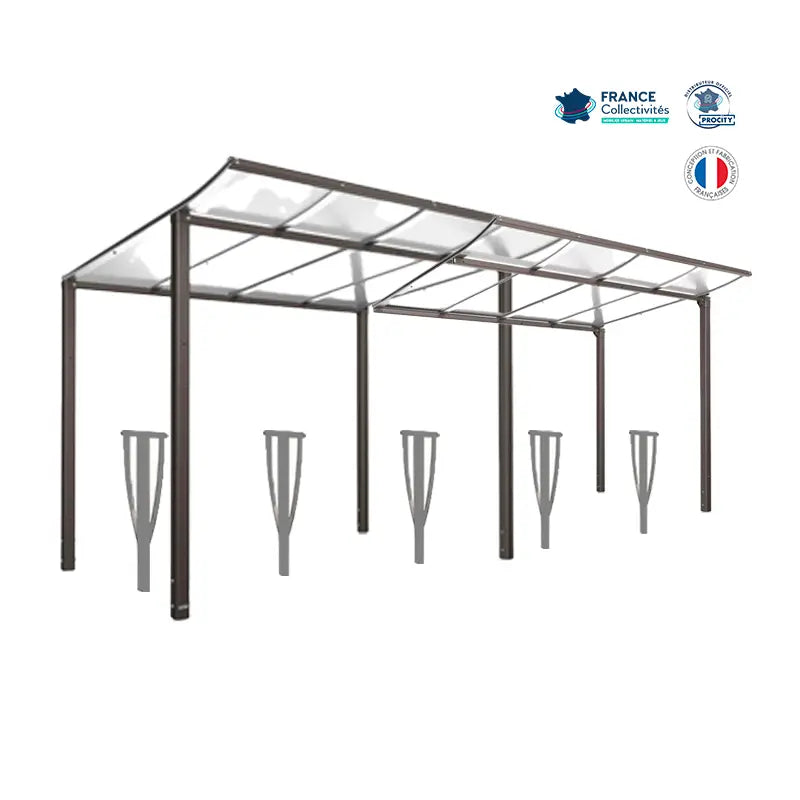 Pack abri vélos Modulo + appuis au choix - 10 places Procity