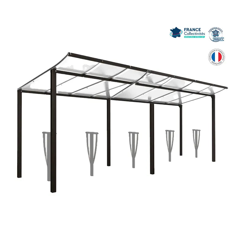 Pack abri vélos Modulo + appuis au choix - 10 places Procity