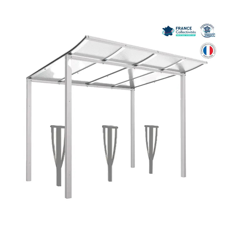 Pack abri vélos Modulo + appuis au choix - 6 places Procity