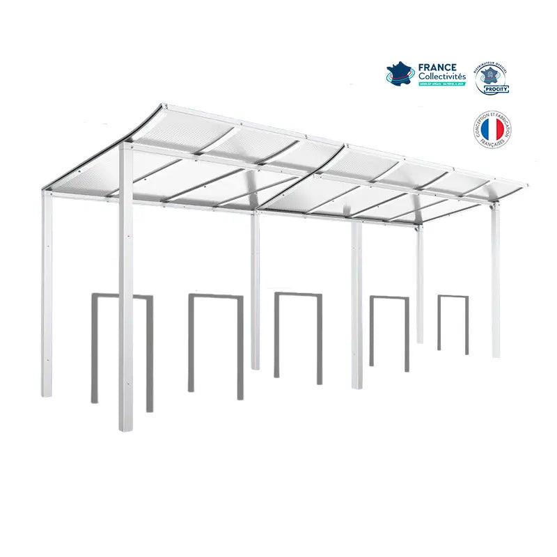 Pack abri vélos Modulo + appuis au choix - 10 places Procity