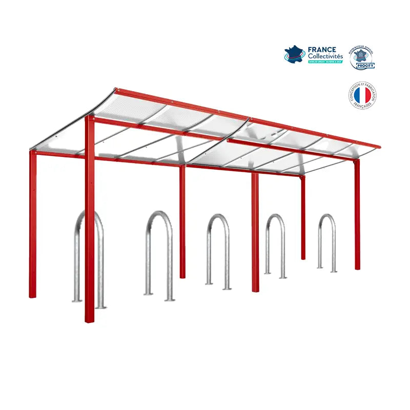 Pack abri vélos Modulo + appuis au choix - 10 places Procity