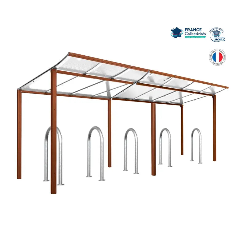 Pack abri vélos Modulo + appuis au choix - 10 places Procity