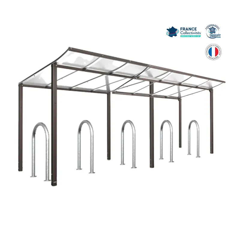 Pack abri vélos Modulo + appuis au choix - 10 places Procity