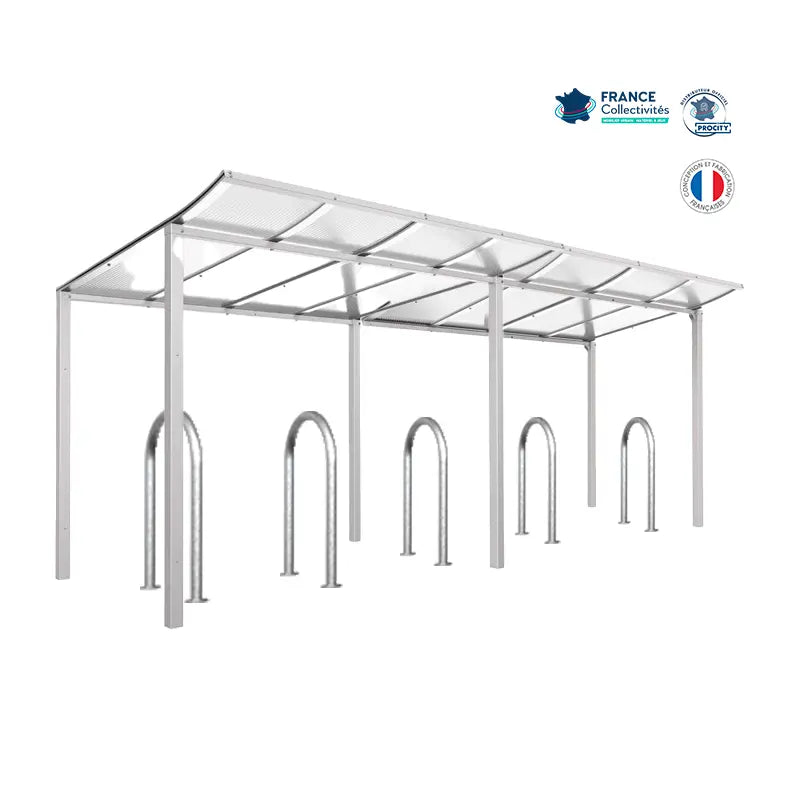 Pack abri vélos Modulo + appuis au choix - 10 places Procity