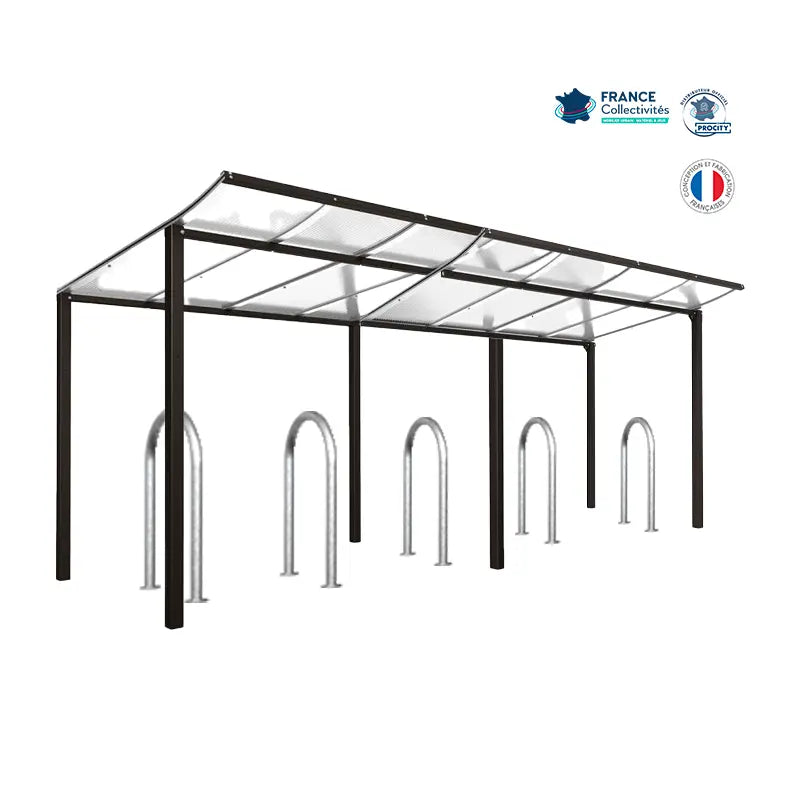 Pack abri vélos Modulo + appuis au choix - 10 places Procity