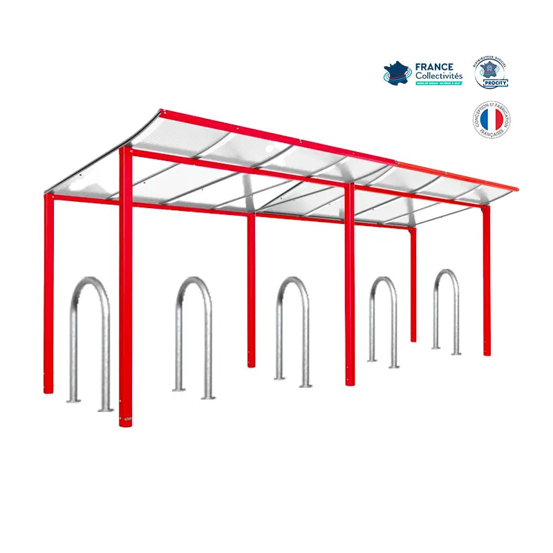 Pack abri vélos Modulo + appuis au choix - 10 places Procity