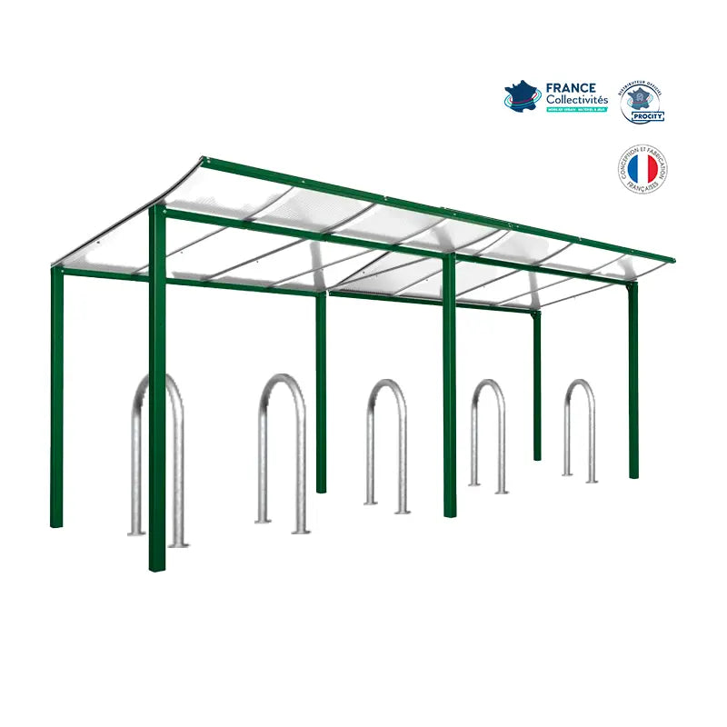 Pack abri vélos Modulo + appuis au choix - 10 places Procity