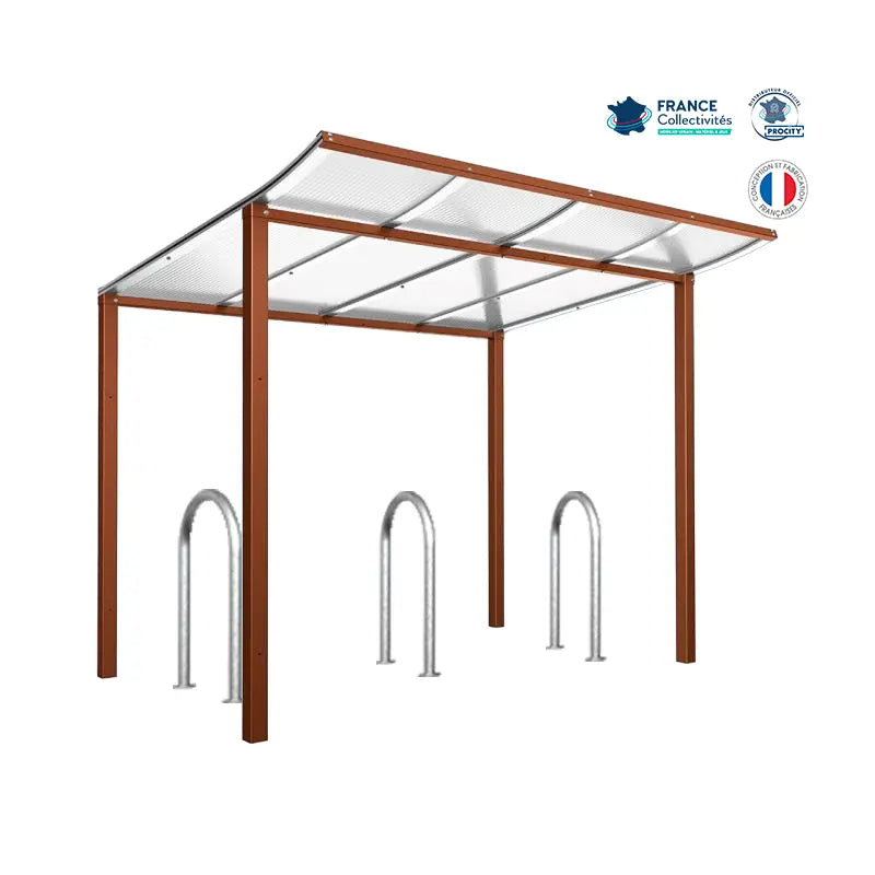 Pack abri vélos Modulo + appuis au choix - 6 places Procity