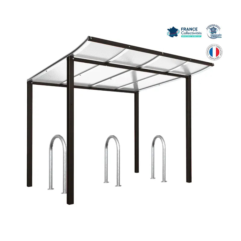 Pack abri vélos Modulo + appuis au choix - 6 places Procity