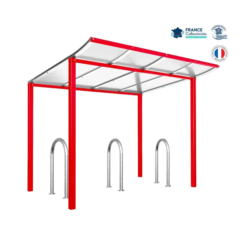 Pack abri vélos Modulo + appuis au choix - 6 places Procity