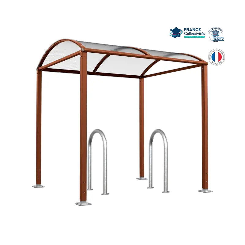 Pack abri vélos Voûte + appuis au choix - 4 places Procity