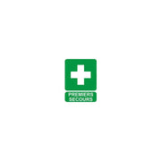 Panneau de signalisation Premiers secours Farmor PAN 6079 PS en PVC rigide vert et blanc 15 x 20 cm