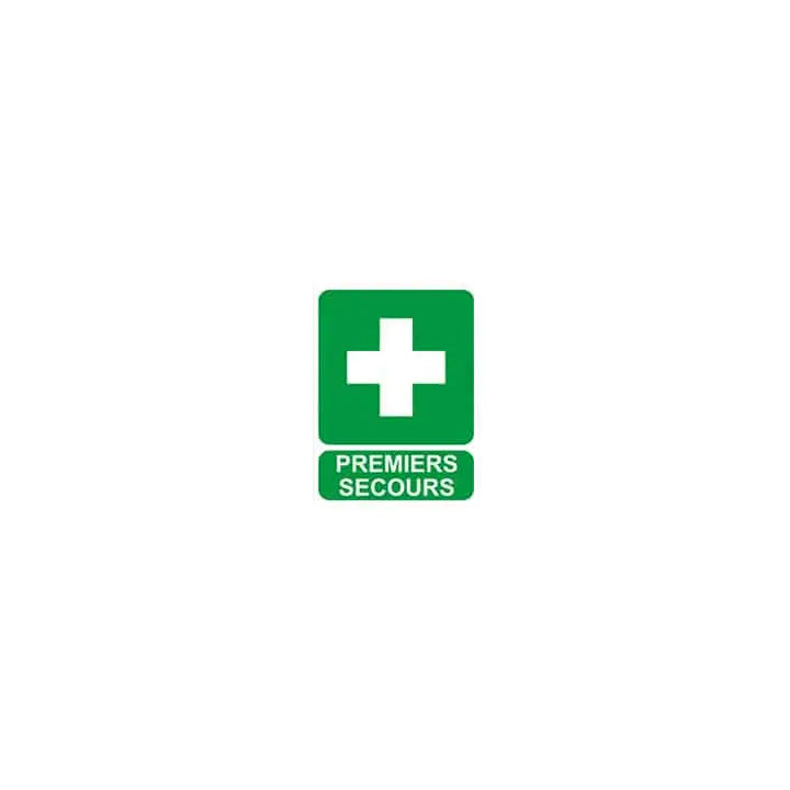 Panneau de signalisation Premiers secours Farmor PAN 6079 PS en PVC rigide vert et blanc 15 x 20 cm