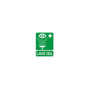 Panneau Farmor vert et blanc Rinçage des yeux 15 x 20 cm pour signaler un poste lave-œil