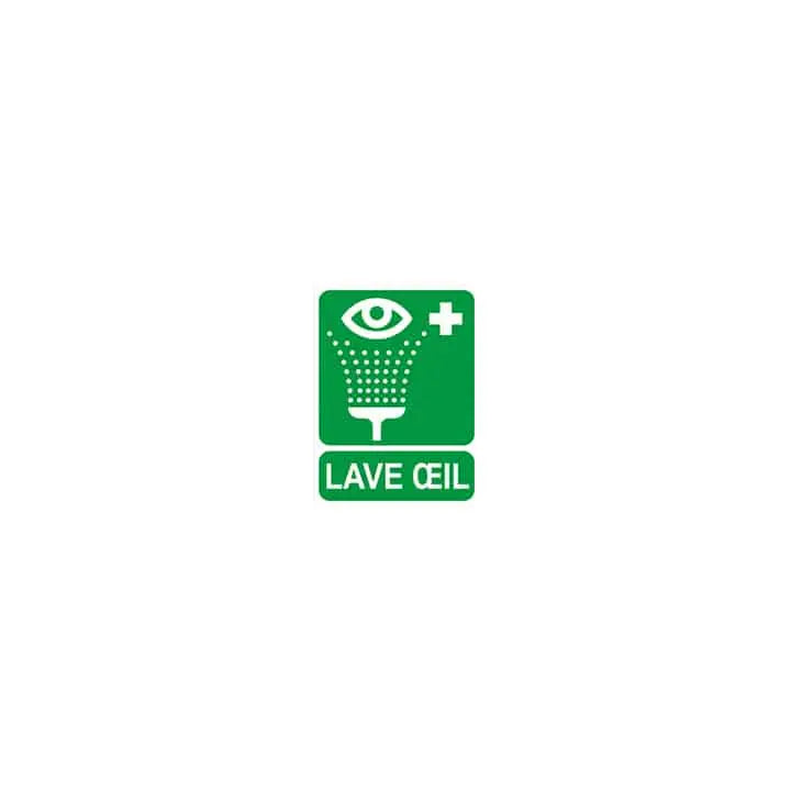 Panneau Farmor vert et blanc Rinçage des yeux 15 x 20 cm pour signaler un poste lave-œil