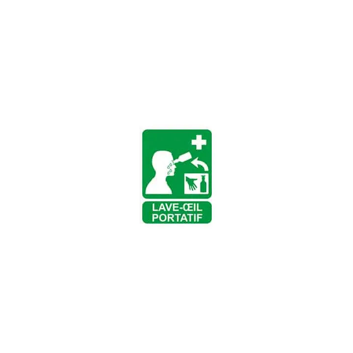 Panneau de signalisation vert et blanc Lave-œil portatif 15 x 20 cm, signalétique Farmor