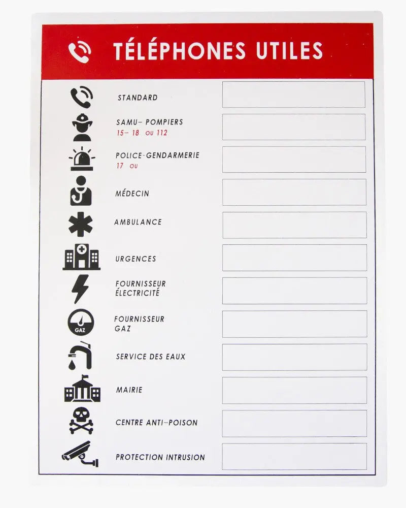 Panneau de consignes numéros d'urgence (lot de 5) france collectivités