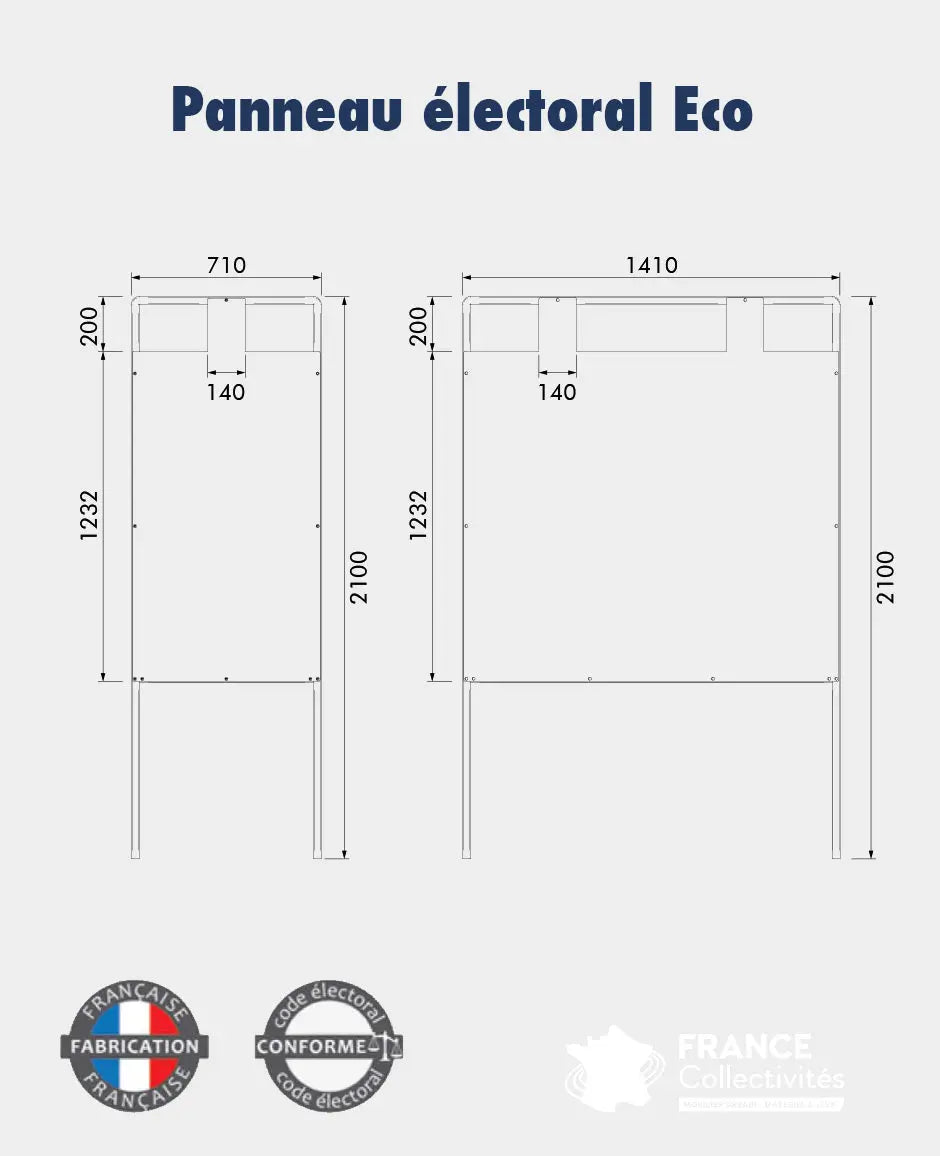 Panneau Électoral Eco - 2 candidats france collectivités