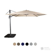 Parasol alu 300 x 300 cm ouverture 360° avec embase Flexo france collectivités