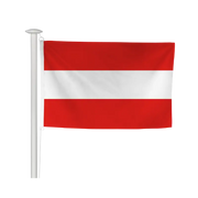 Pavillon autrichien à hisser sur mât de façade, bandes rouge, blanche et rouge