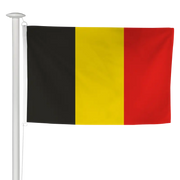 Pavillon belge à hisser sur mât de façade, tricolore vertical noir, jaune et rouge