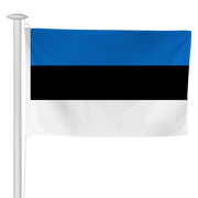 Pavillon estonien à hisser sur mât de façade, tricolore bleu, noir et blanc