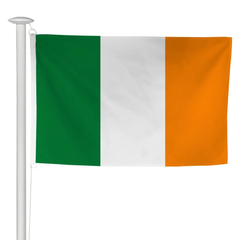 Pavillon irlandais à hisser sur mât de façade, tricolore vert, blanc et orange