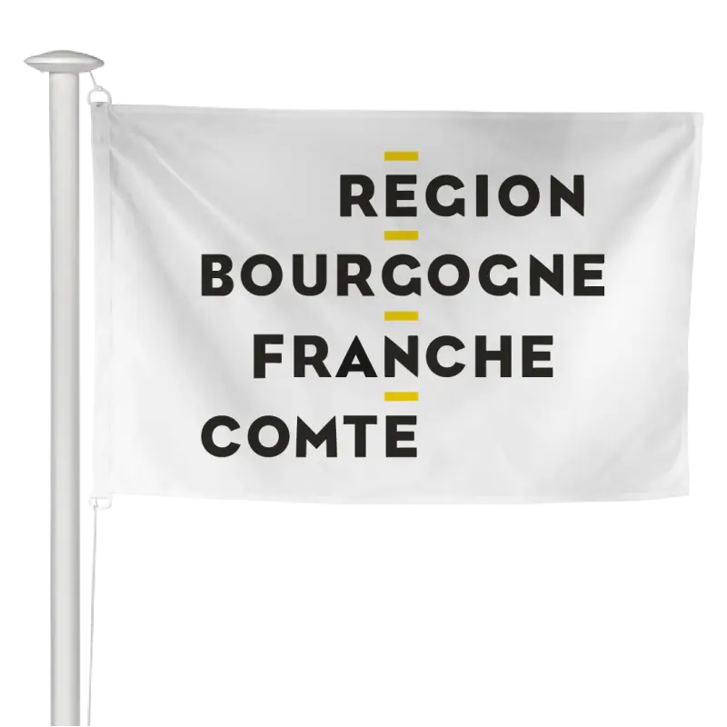 Pavillon de la région Bourgogne-Franche-Comté à hisser sur mât