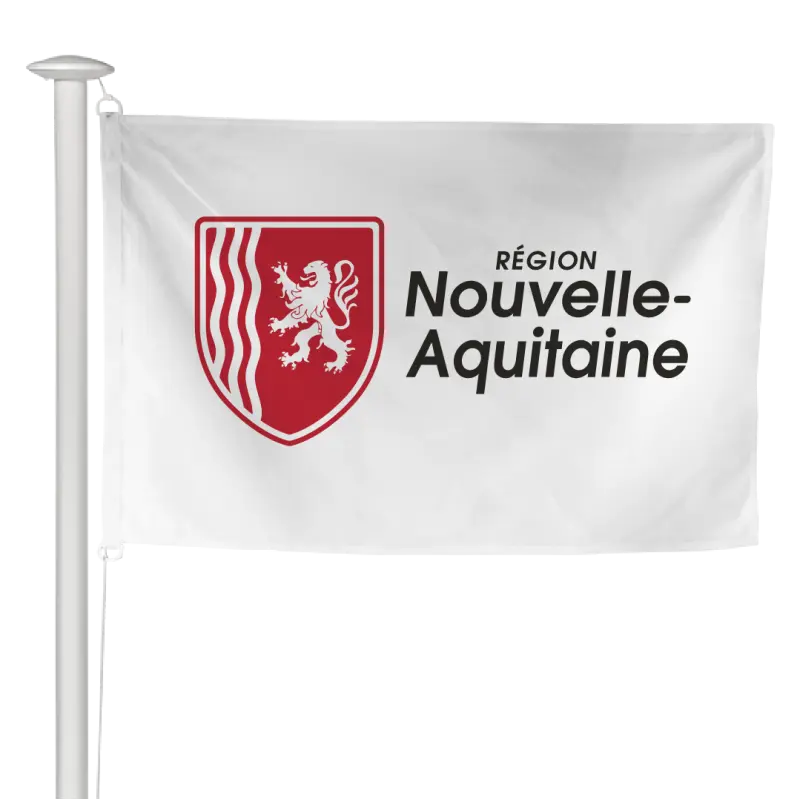Pavillon de la région Nouvelle-Aquitaine à hisser sur mât