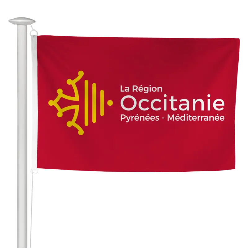 Pavillon de la région Occitanie à hisser sur mât