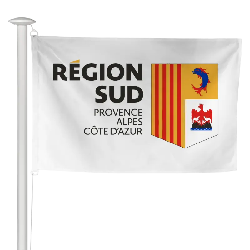Pavillon de la Région Sud Provence-Alpes-Côte d'Azur à hisser sur mât