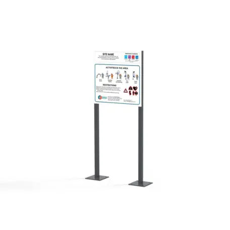 Panneau d'information avec pieds pour fitness extérieur france collectivités