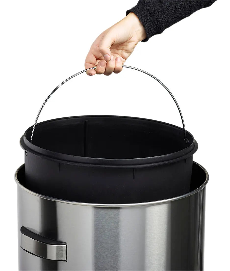 SALSA Poubelle à couvercle basculant ronde 60L Inox france collectivités