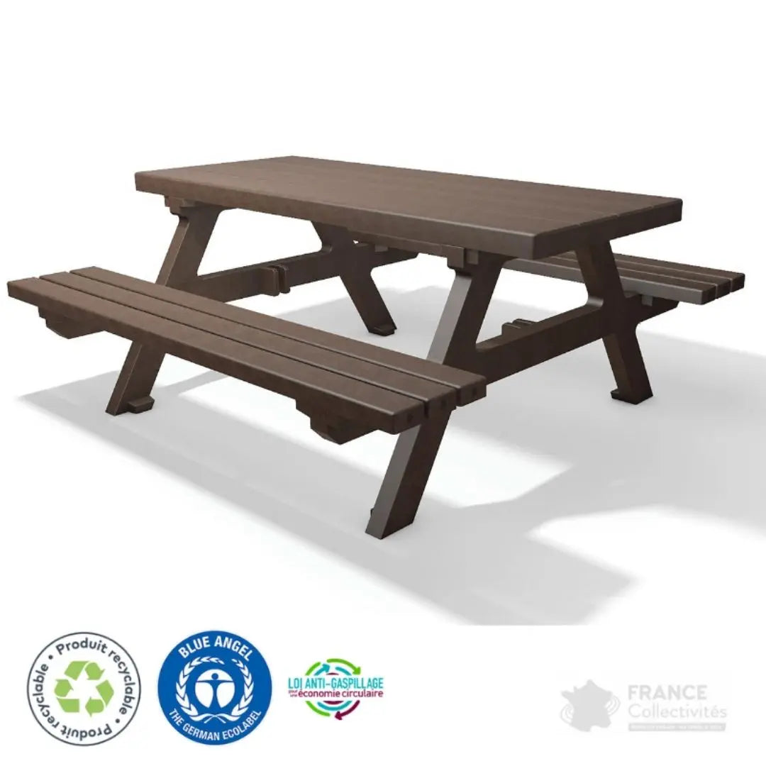Table de pique-nique en plastique recyclé Isola