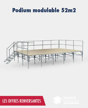 Podium modulable et démontable 52 m2 france collectivités
