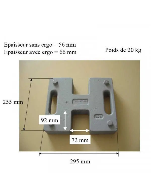 Poids de lestage 20 kg pour barnum france collectivités
