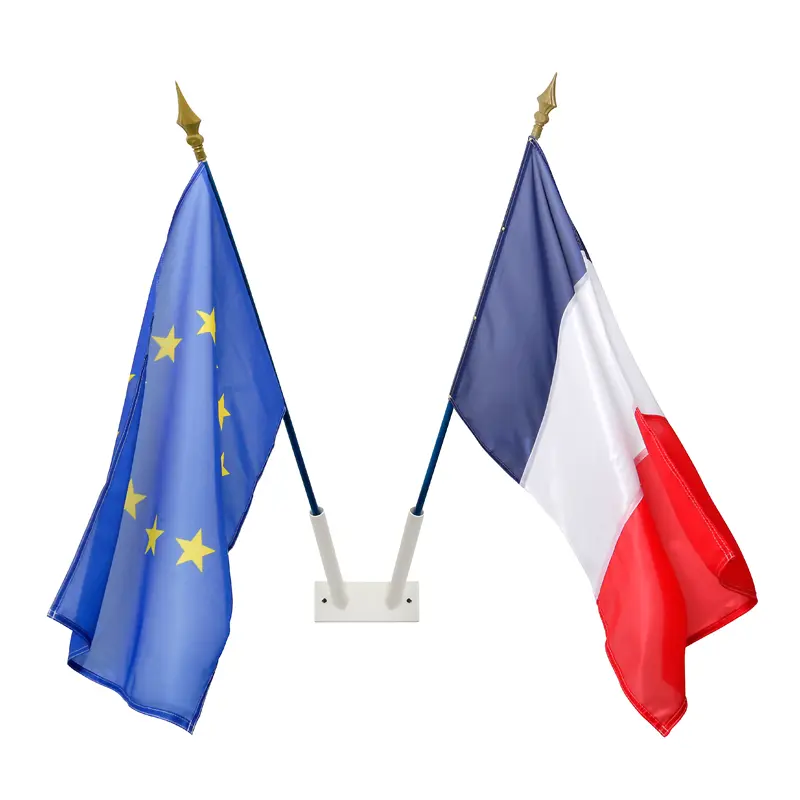 Porte drapeau mural oblique 2 places france collectivités