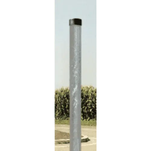 Poteau rond en acier galvanisé Ø 76 mm de 4 m pour miroir de sécurité