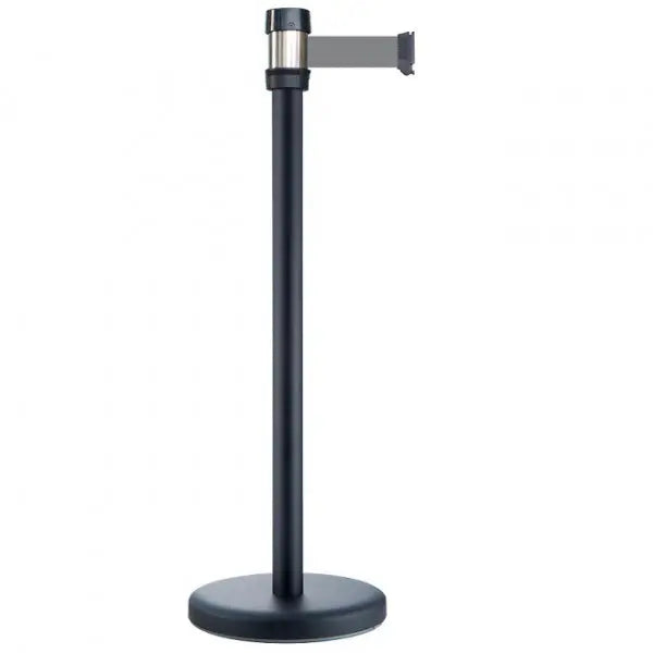 Poteau de guidage noir à sangle grise 2 m