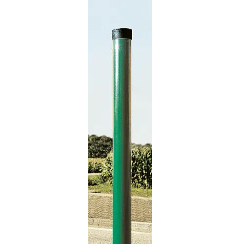 Poteau Ø 76 mm peint vert RAL 6005 sur galvanisation, hauteur 4 m