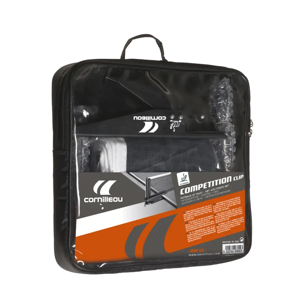 Poteaux et filet Cornilleau Clip ITTF pour table de tennis de table