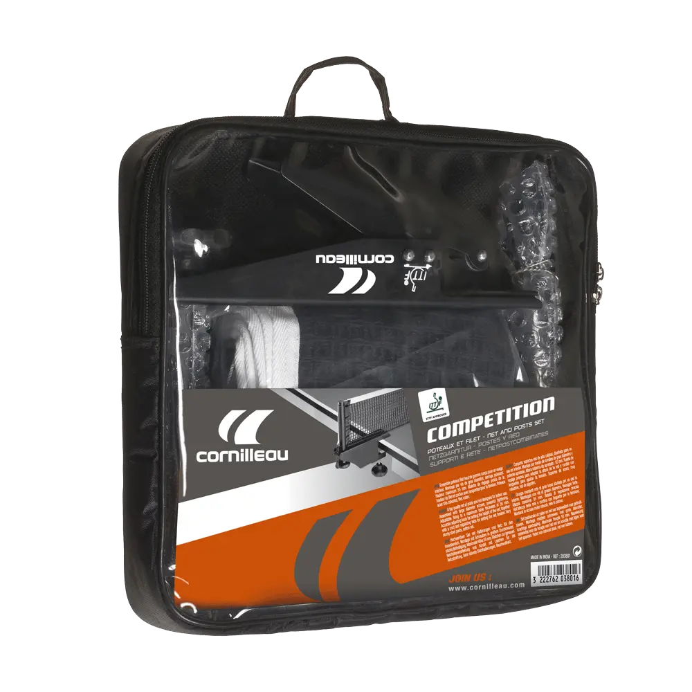 Poteaux et filet Cornilleau Compétition ITTF pour table de ping-pong