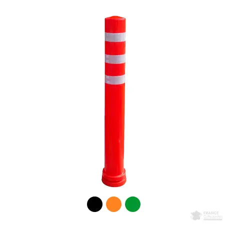Poteaux flexibles à mémoire de forme Ø 80 mm en trois coloris avec bandes réfléchissantes