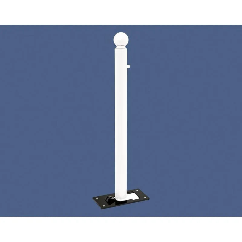 Potelet rabattable solibloc pommeau boule blanc