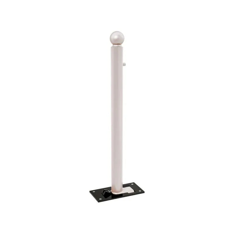 Potelet rabattable solibloc pommeau boule gris clair
